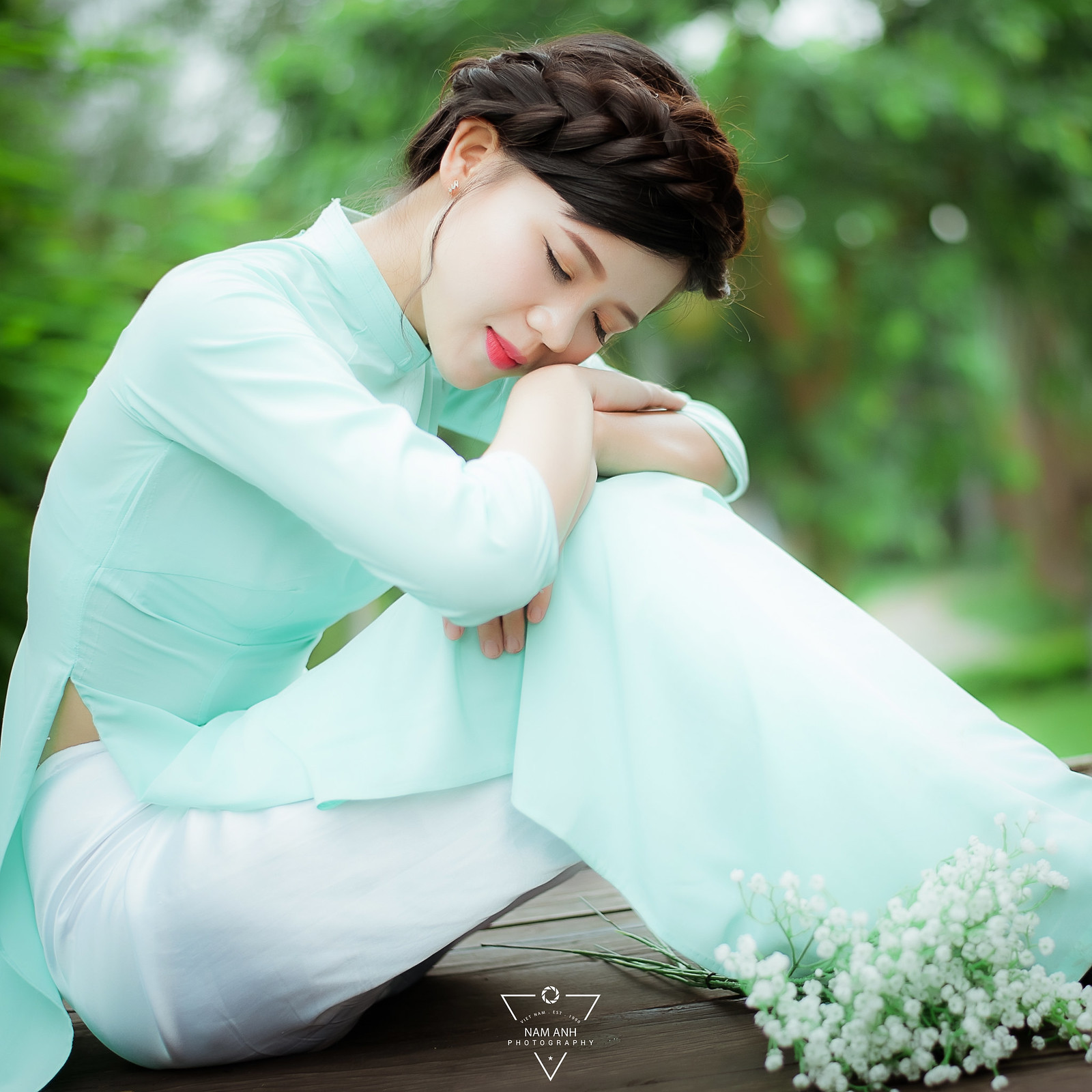 Áo dài xanh nhẹ nhàng [YVM1MC]