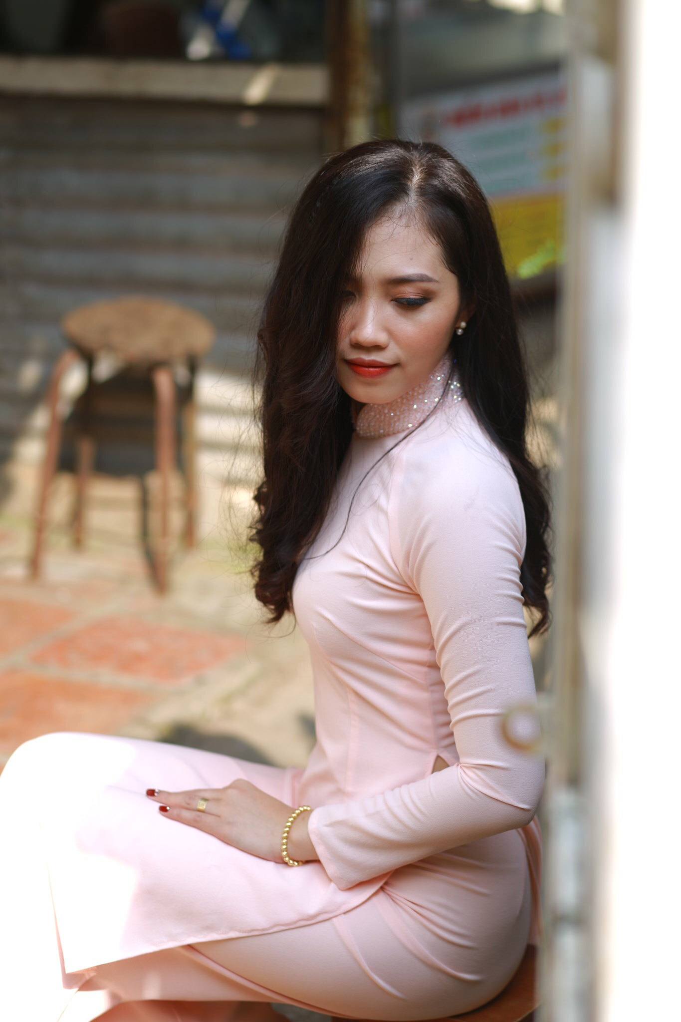 Áo dài hồng truyền thống [XHVYRM]