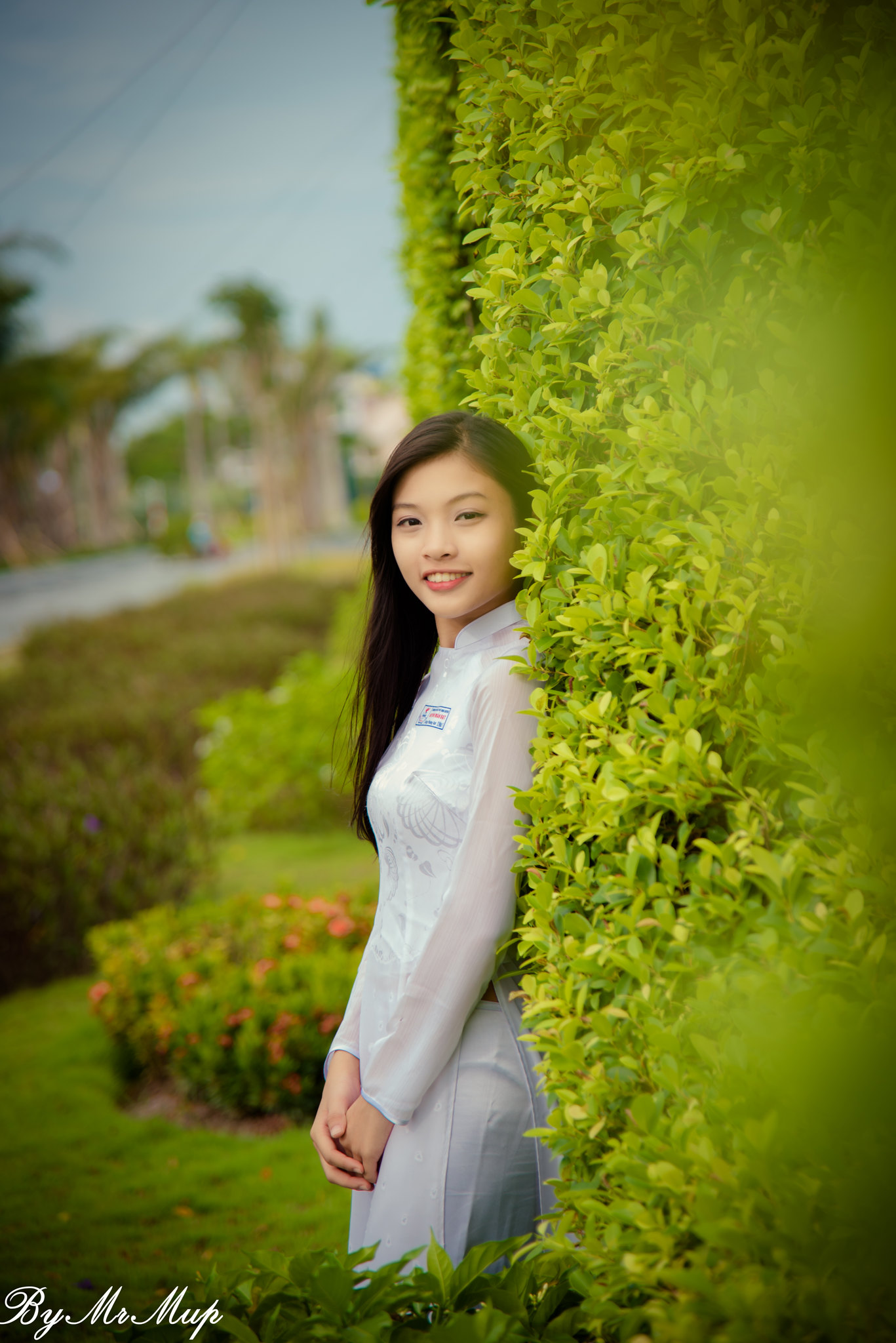 Áo dài trắng rạng rỡ nữ sinh [ADJINI]