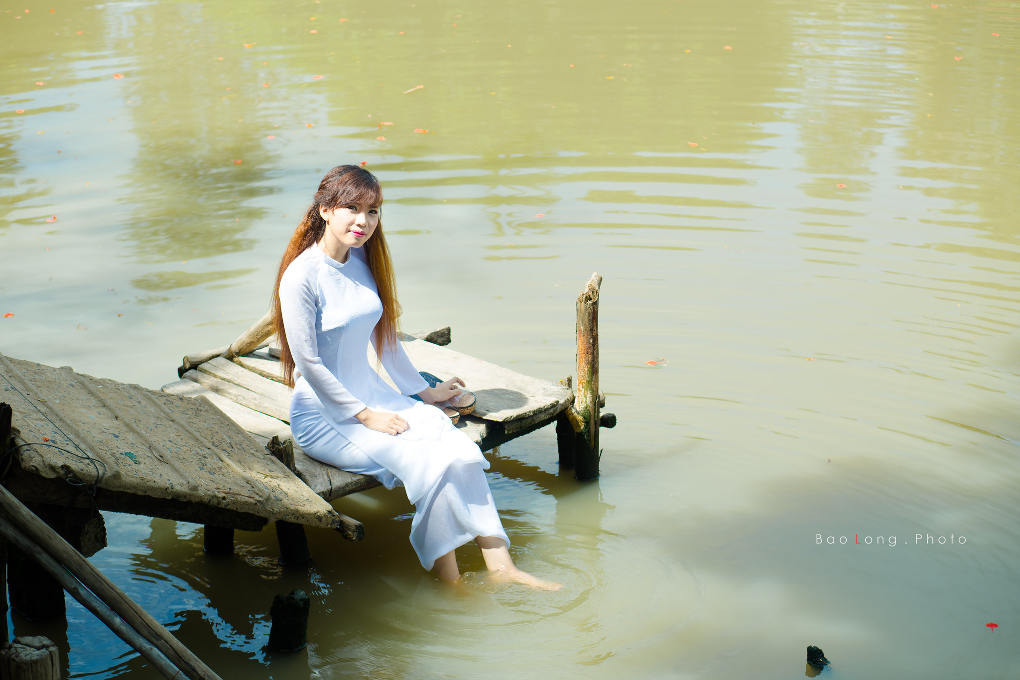 Áo dài trắng áo dài trắng tinh tế [YJNG2H]