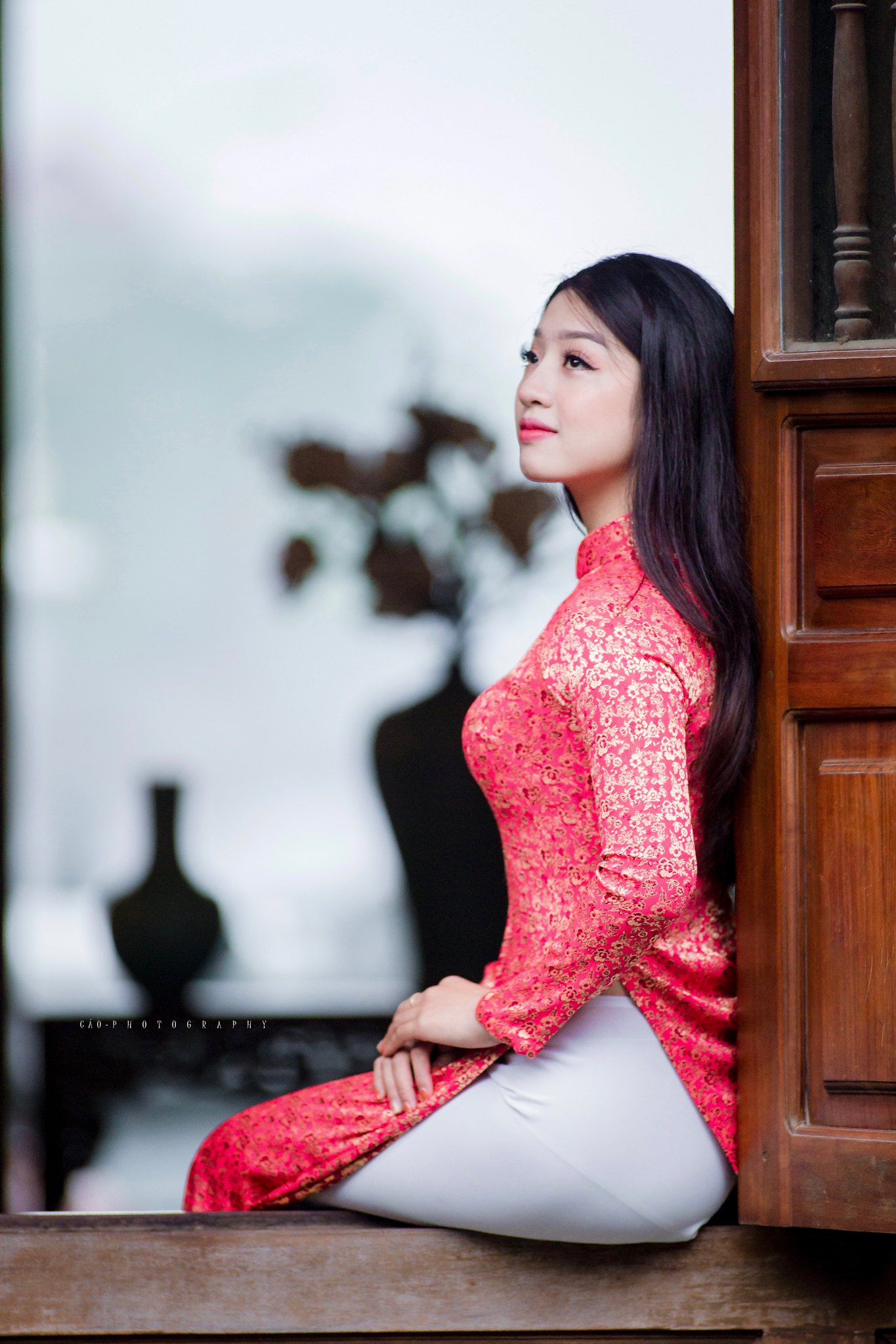 Áo dài đỏ sức hút thanh lịch [GOSYVY]