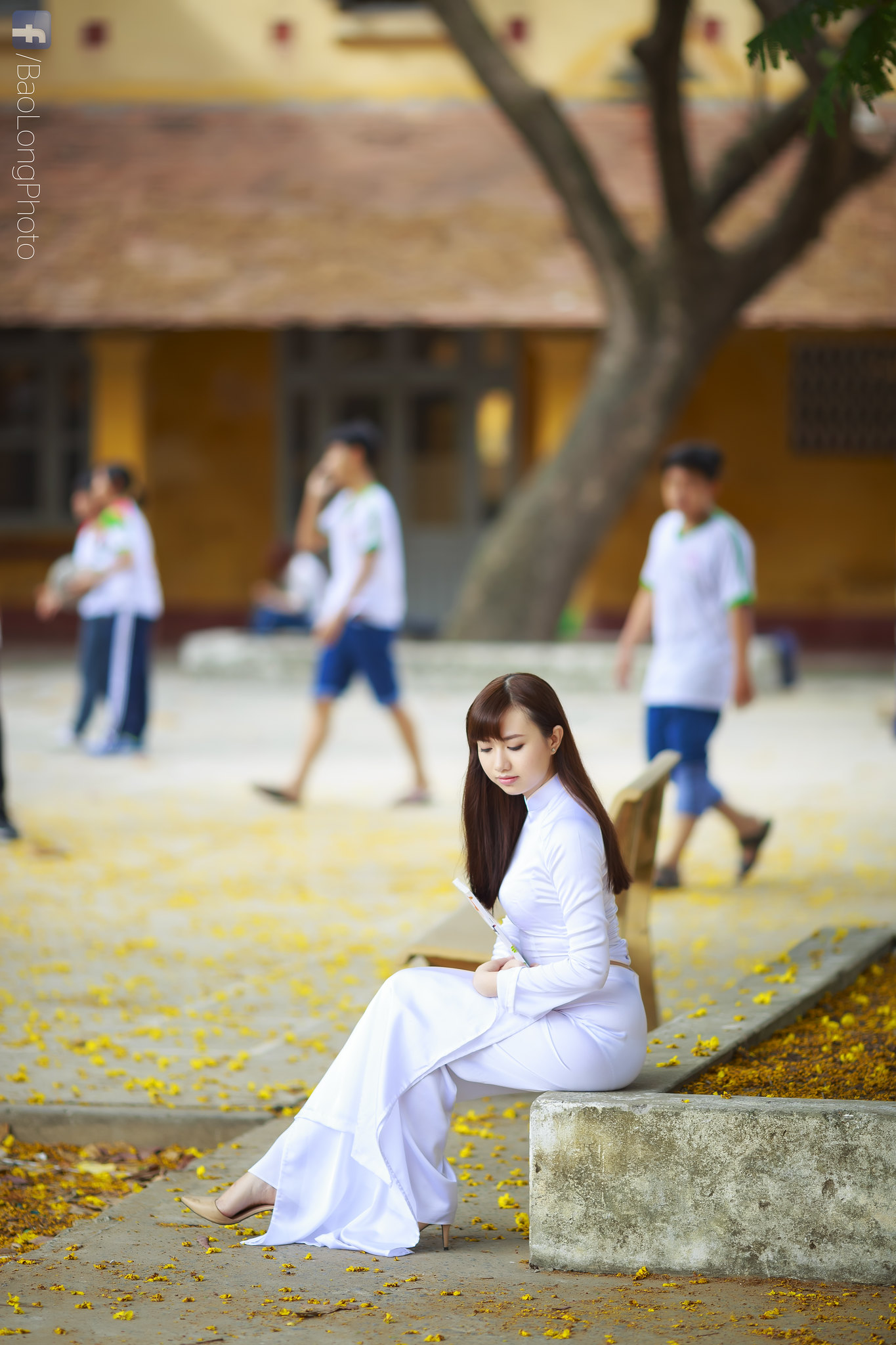 Áo dài trắng girl xinh sân trường kiêu sa [LIAVCK]