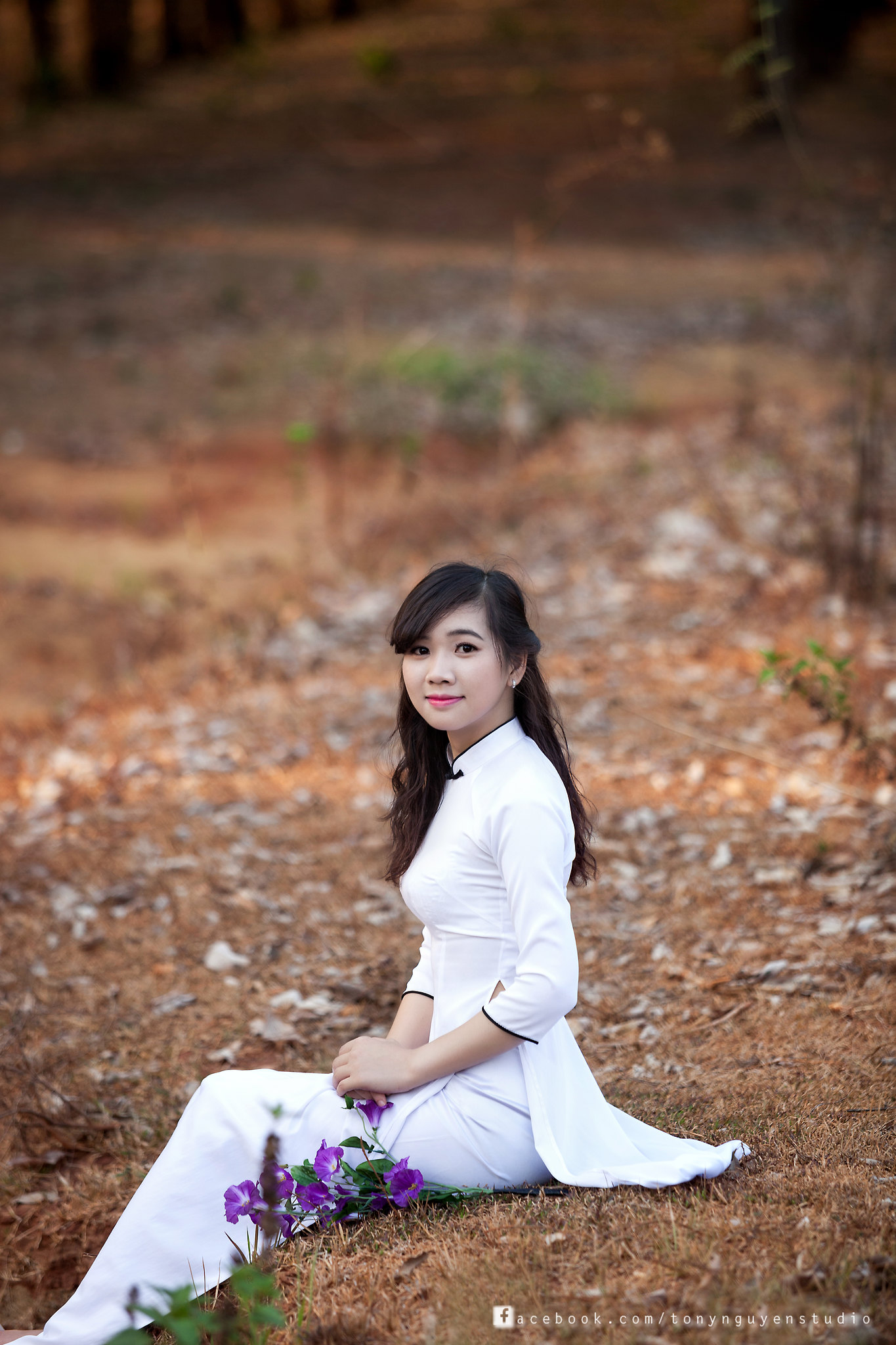 Tà áo dài áo dài trắng truyền thống áo dài trắng [ZPBTWS]