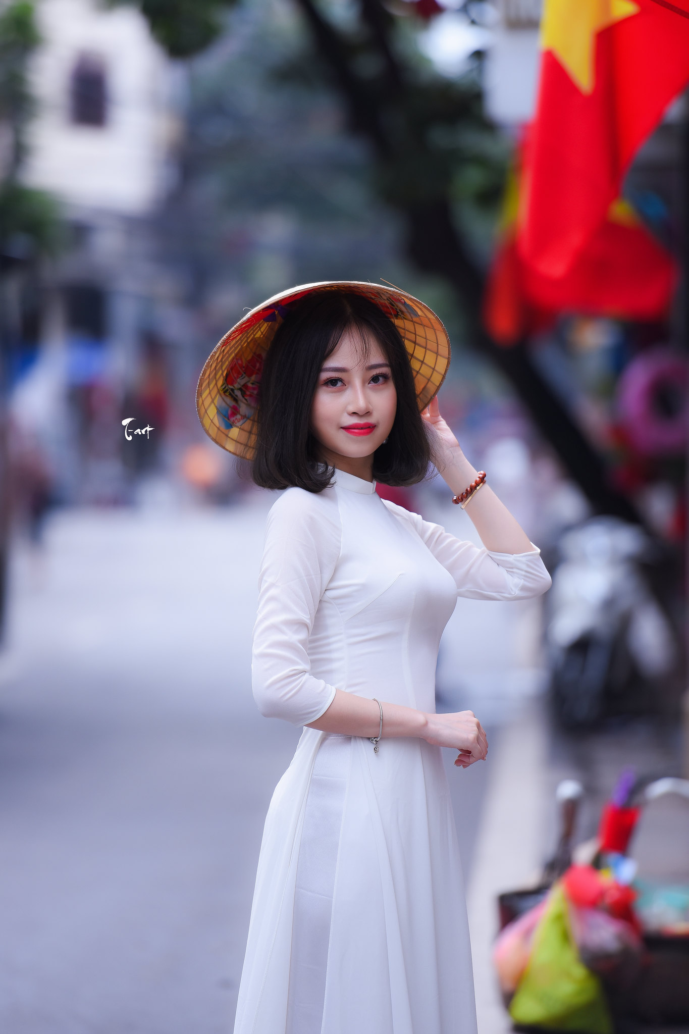 Áo dài trắng áo dài trắng trang nhã [JC3UHL]