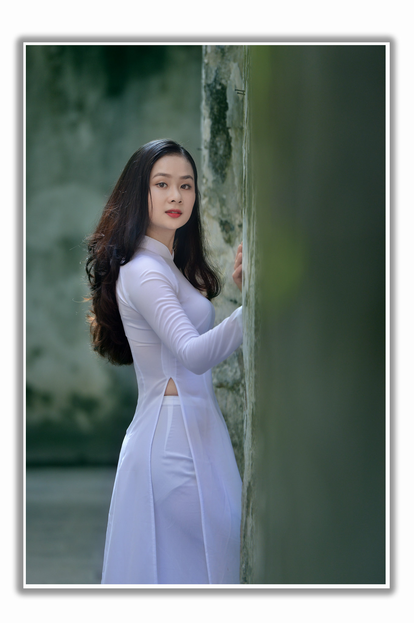 Áo dài trắng áo dài trắng nổi bật [MNEFKZ]