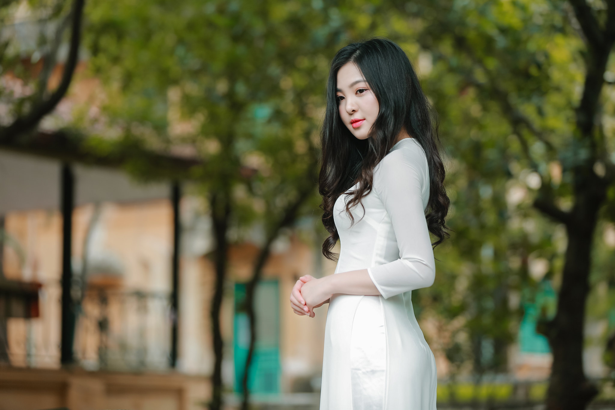 Áo dài trắng cuốn hút [JWXJSA]