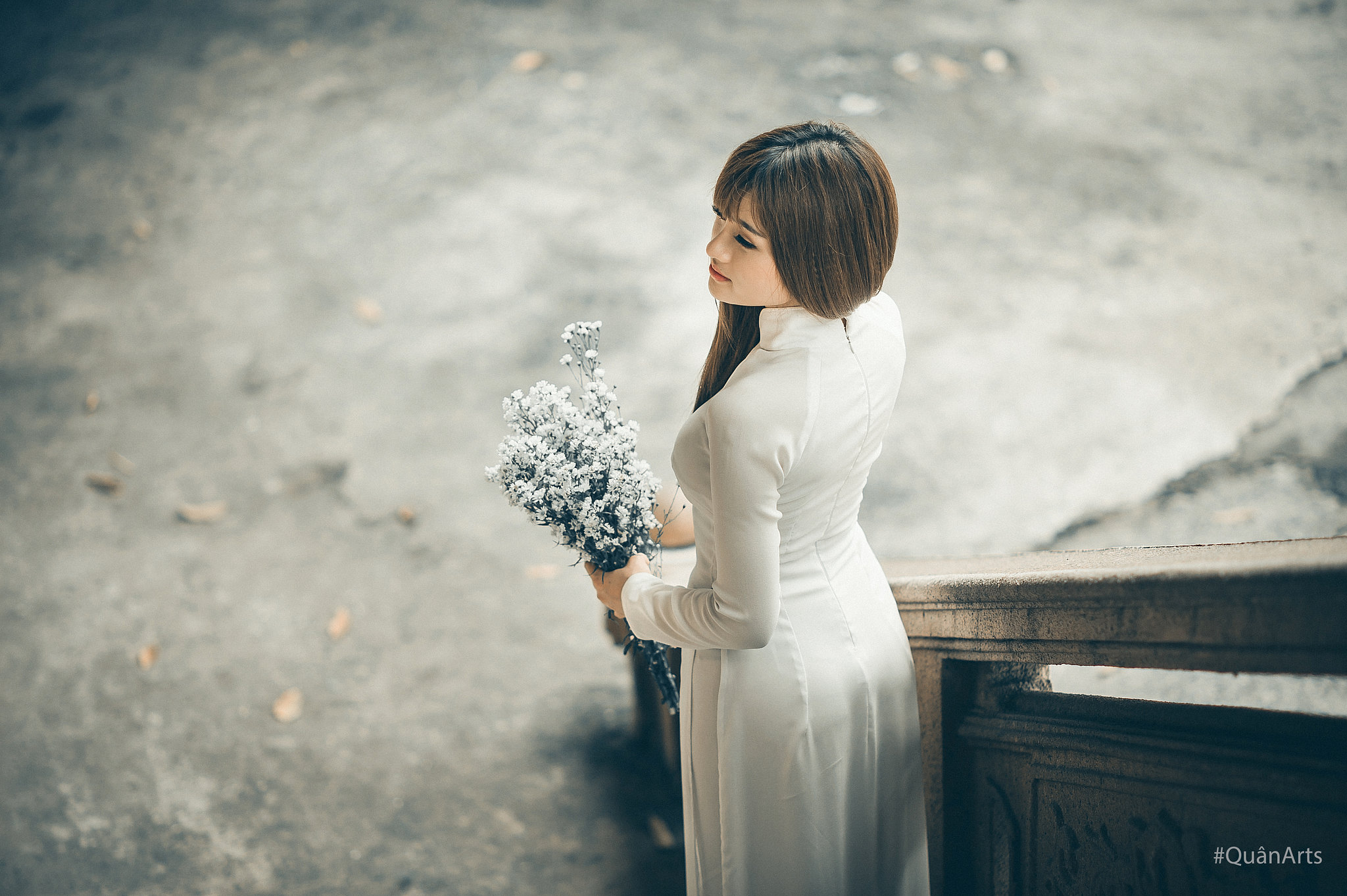 Album áo dài trắng tinh tế hoa [CS86KB]