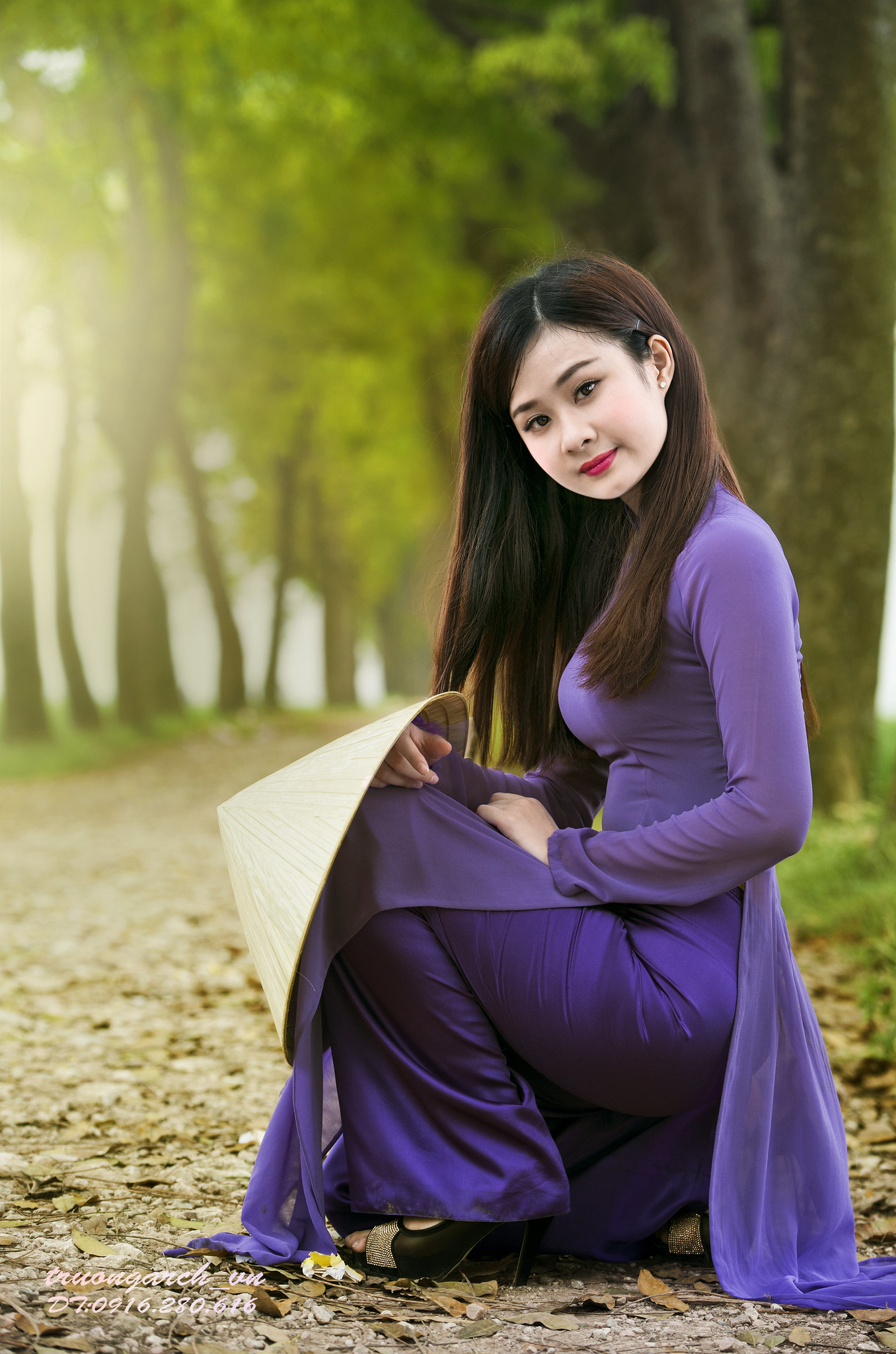 Áo dài tím cổ điển [HRIKS3]