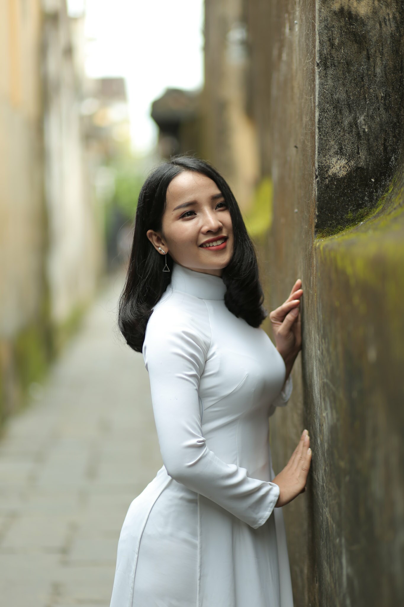 Áo dài trắng hiện đại nuột [ATI4Y2]