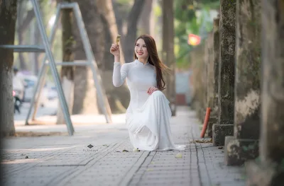 Áo dài trắng cổ điển [TQJT0Y]