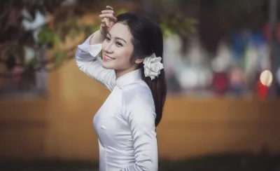 Áo dài trắng quý phái sức hút [AAVTBK]