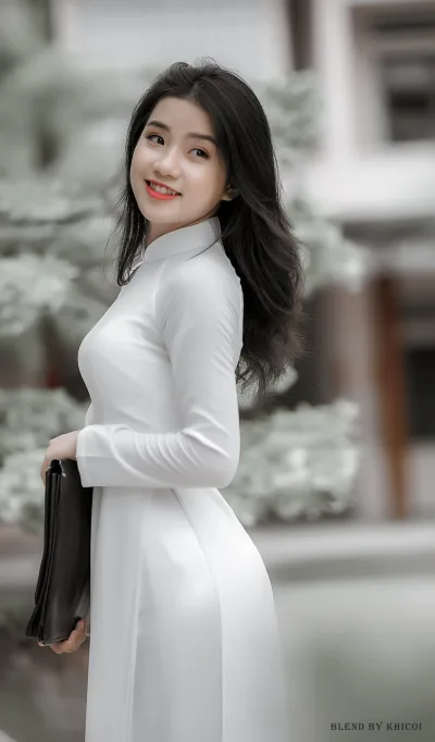 Áo dài trắng cuốn hút cặp táp [HALIHE]