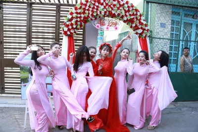 Loạt ảnh áo dài hồng yêu kiều tinh nghịch [JWSCQF]
