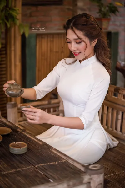 Nét đẹp áo dài áo dài trắng thướt tha cổ kính [ZGFNGV]