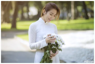 Áo dài trắng nét Việt [NN43HS]