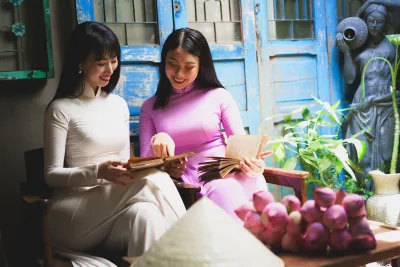 Áo dài hồng hot girl áo dài hồng thanh thoát [UFXCGQ]
