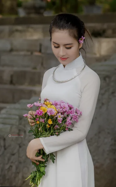 Áo dài trắng gái xinh áo dài trắng kiêu sa [7GSHMY]