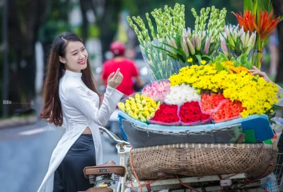 Album áo dài trắng cổ điển hoa [S42PO5]
