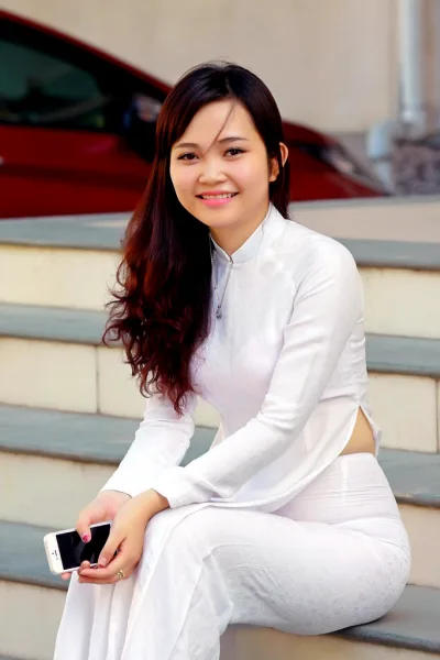 Vẻ đẹp áo dài áo dài trắng quý phái [N0HZTL]