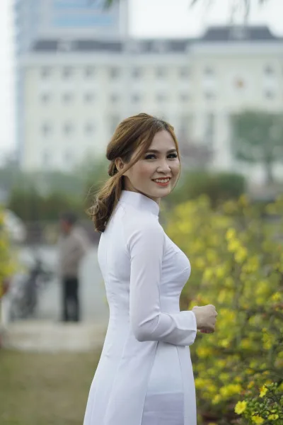 Thanh nhã áo dài trắng áo dài trắng [6SHV6B]