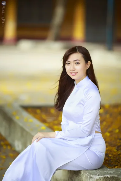 Girl xinh áo dài trắng sang trọng nữ sinh [WJBODO]