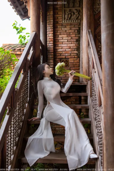 Áo dài trắng đằm thắm áo dài trắng [B71TL5]