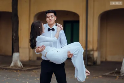 Hiện đại áo dài trắng bồng bế [T5JN1Z]