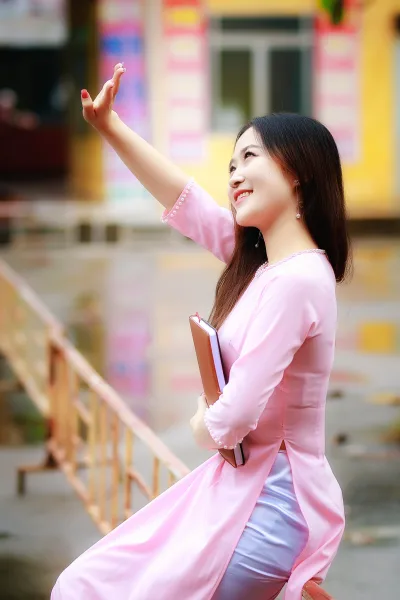 Đậm chất Việt áo dài hồng áo dài hồng [FMISSC]