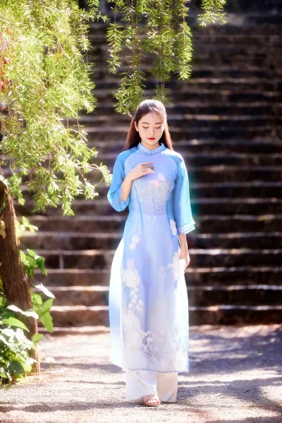 Áo dài xanh thướt tha áo dài xanh [LL886V]