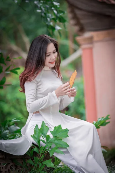 Áo dài trắng thiếu nữ áo dài trắng nhẹ nhàng [5FMGCF]