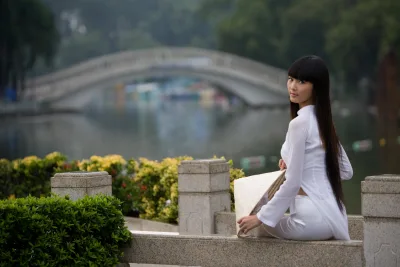 Áo dài trắng thuần Việt [VAWU90]