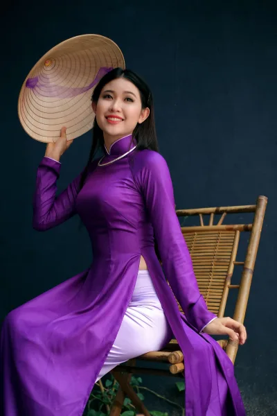 Áo dài tím nữ tính áo dài tím [NYUUI4]