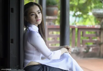 Áo dài trắng tuyển chọn nuột [NU923W]