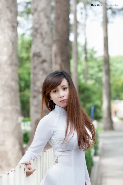 Áo dài trắng người đẹp áo dài trắng nhẹ nhàng [ROT6HA]