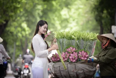 Tuyển chọn áo dài trắng hoa sen [N7LILI]