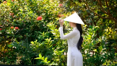 Áo dài trắng áo dài trắng hiện đại [R126WY]