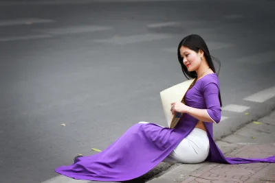 Áo dài tím sang trọng [QKTJVC]