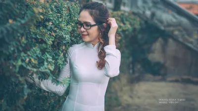 Áo dài trắng rửa mắt với ảnh Yên Du thanh tao [WCWUFY]