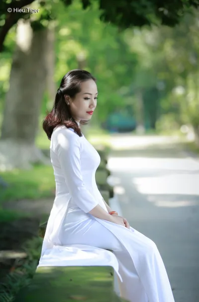 Áo dài trắng truyền thống áo dài trắng thanh nhã [JJD3EU]