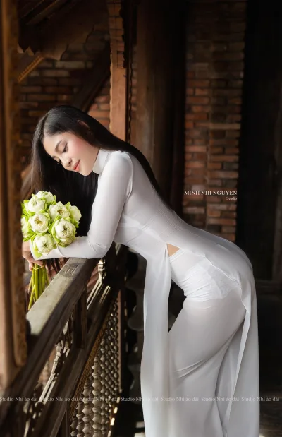Hài hòa áo dài trắng hoa [YBOPUO]