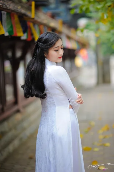 Áo dài trắng cuốn hút tinh khôi [BR55XY]