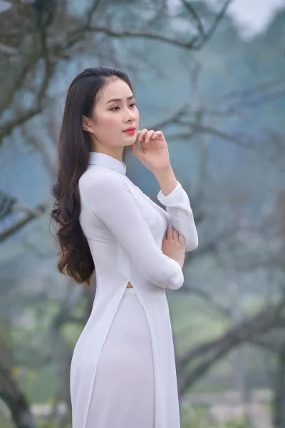 Áo dài trắng girl xinh áo dài trắng cuốn hút [TEDBKG]