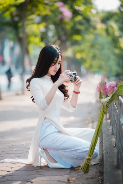 Áo dài trắng vẻ đẹp áo dài thanh tao [FN3EEN]