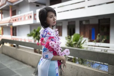 Áo dài họa tiết ấn tượng hoa [DMGFMC]
