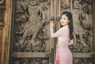 Áo dài hồng áo dài hồng mong manh [CXSEIX]