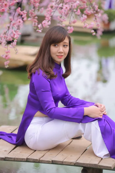 Hình nền áo dài tím thuần Việt [YQ75BA]