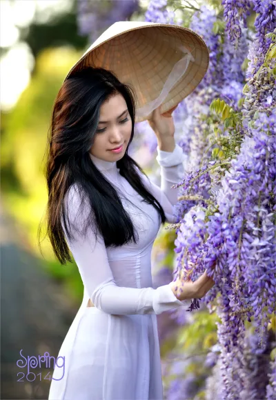 Sang trọng áo dài trắng nón lá [5S6DXU]