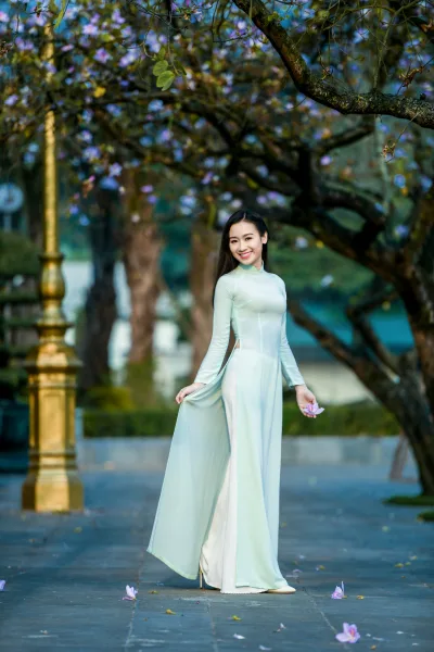 Áo dài trắng nét đẹp áo dài áo dài trắng nhẹ nhàng [9O44JD]