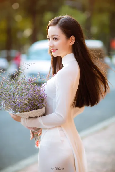 Áo dài trắng loạt ảnh hoa hiện đại [SIPCAZ]