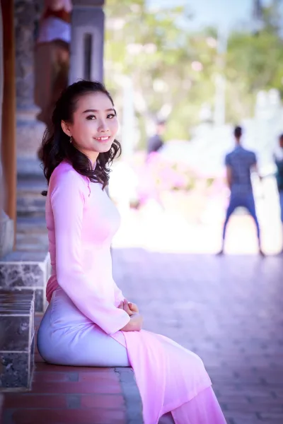 Áo dài hồng nét Việt [3CEOMO]